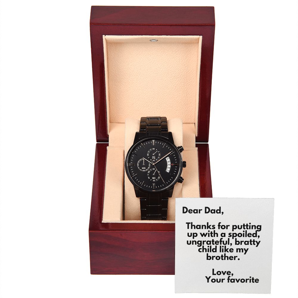 Father's Day Wooden Watch, Christmas Gift For Dad, Gift From Daughter, From Son, Message Card Watch, Openwork Watch, To My Dad Gift, Wrist Watch Gift