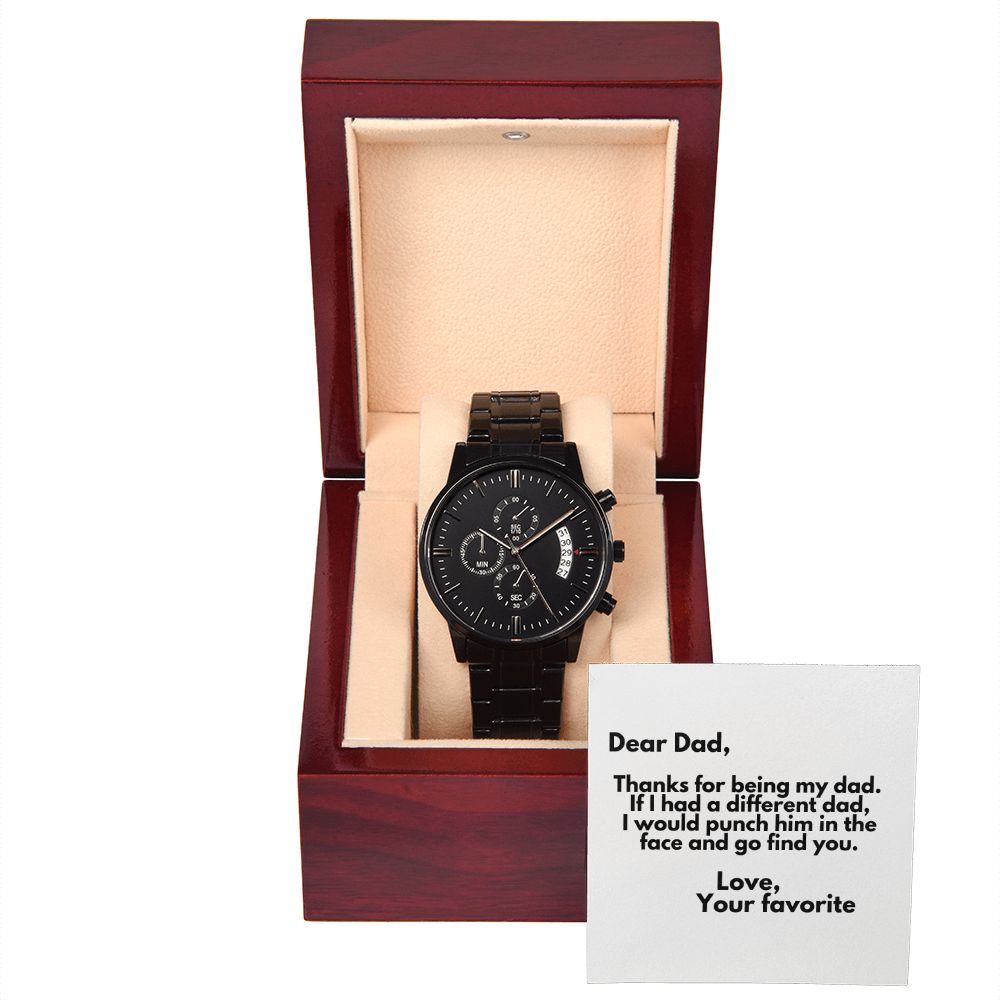 Father's Day Wooden Watch, Christmas Gift For Dad, Gift From Daughter, From Son, Message Card Watch, Openwork Watch, To My Dad Gift, Wrist Watch Gift