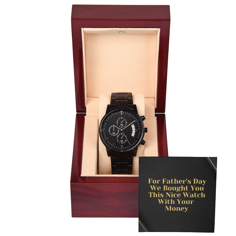 Father's Day Wooden Watch, Christmas Gift For Dad, Gift From Daughter, From Son, Message Card Watch, Openwork Watch, To My Dad Gift, Wrist Watch Gift