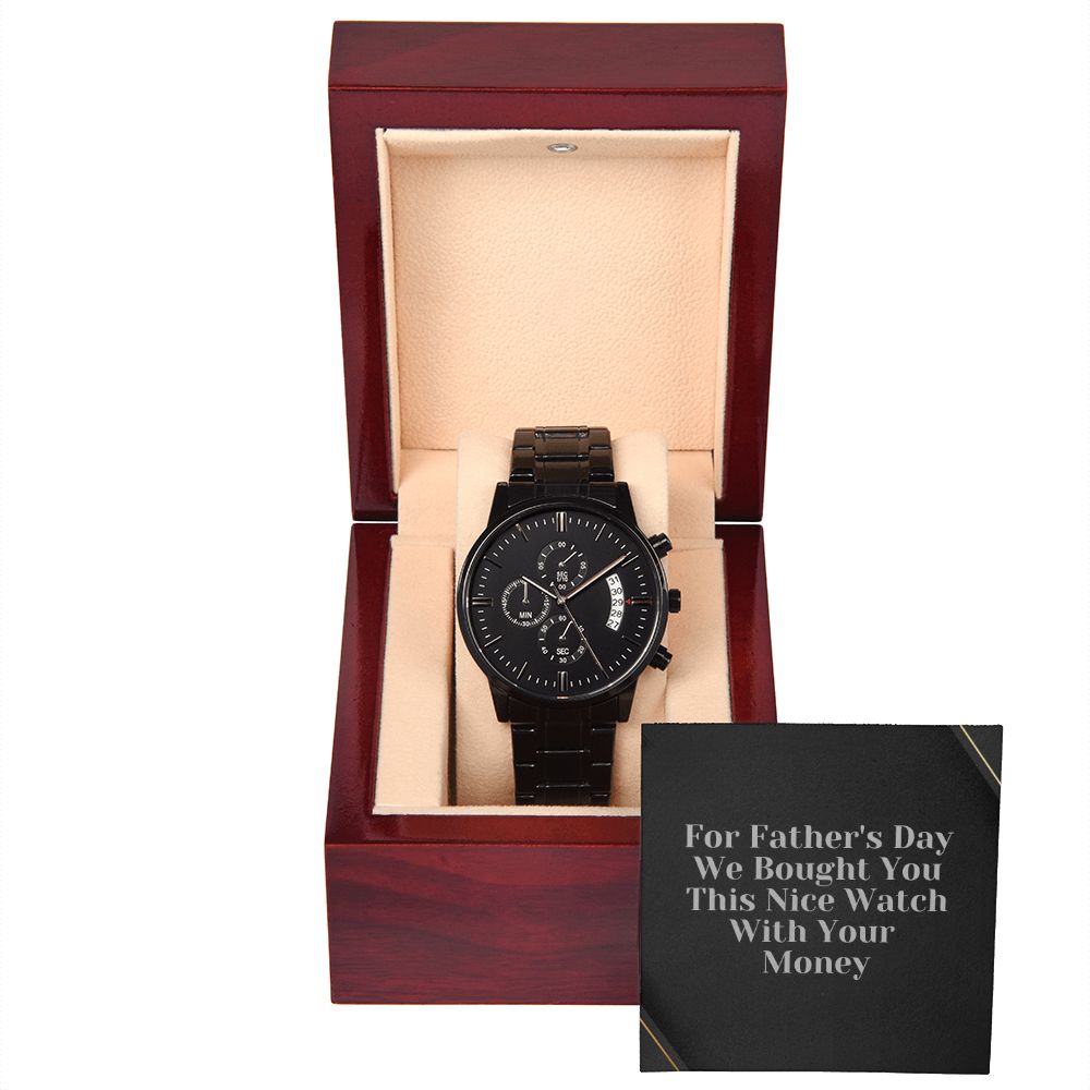 Father's Day Wooden Watch, Christmas Gift For Dad, Gift From Daughter, From Son, Message Card Watch, Openwork Watch, To My Dad Gift, Wrist Watch Gift