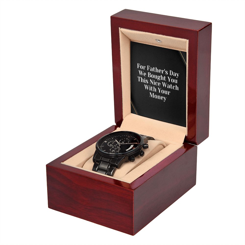 Father's Day Wooden Watch, Christmas Gift For Dad, Gift From Daughter, From Son, Message Card Watch, Openwork Watch, To My Dad Gift, Wrist Watch Gift