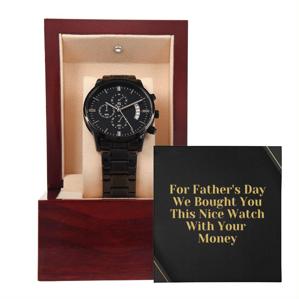 Father's Day Wooden Watch, Christmas Gift For Dad, Gift From Daughter, From Son, Message Card Watch, Openwork Watch, To My Dad Gift, Wrist Watch Gift