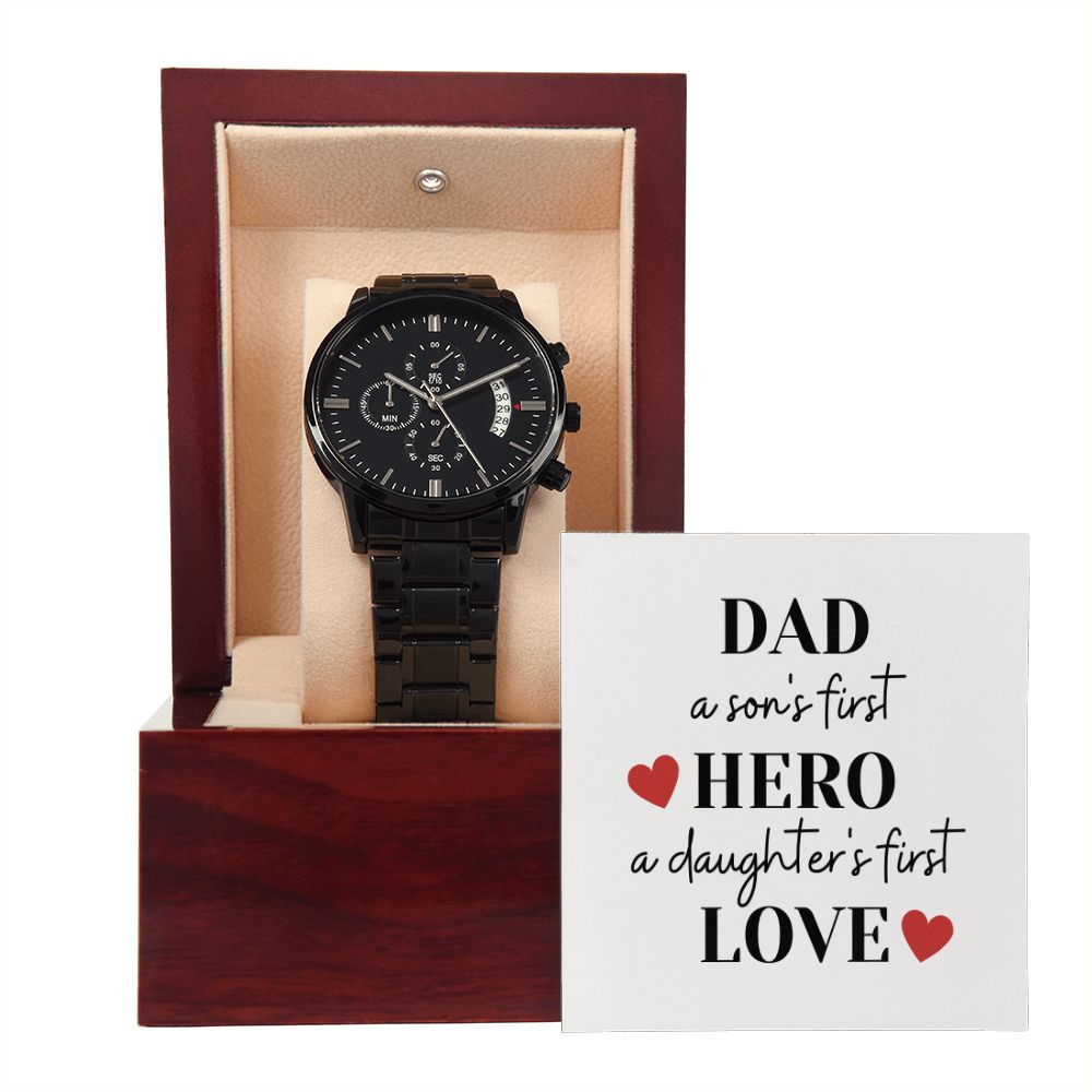 Father's Day Watch, Christmas Gift For Dad, Gift From Daughter, From Son, Message Card Watch, Openwork Watch, To My Dad Gift, Wrist Watch Gift