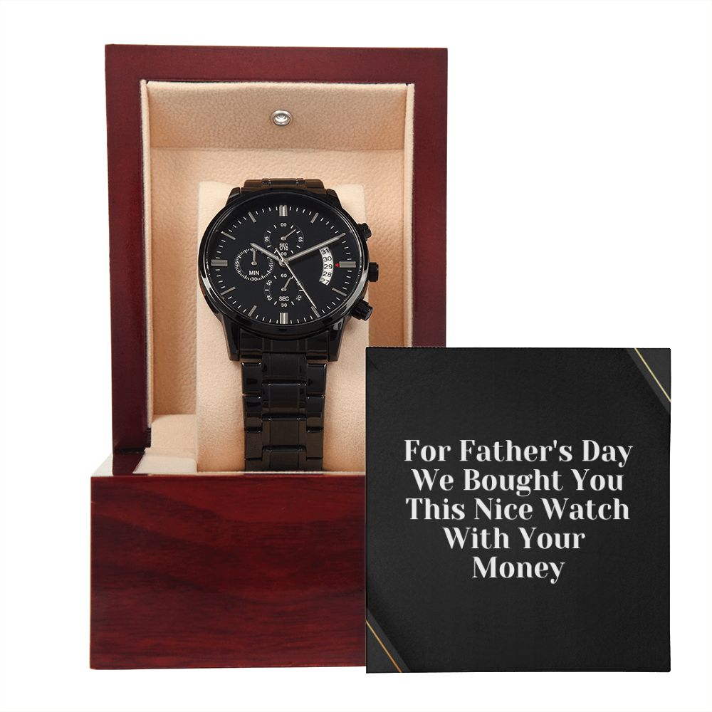 Father's Day Wooden Watch, Christmas Gift For Dad, Gift From Daughter, From Son, Message Card Watch, Openwork Watch, To My Dad Gift, Wrist Watch Gift