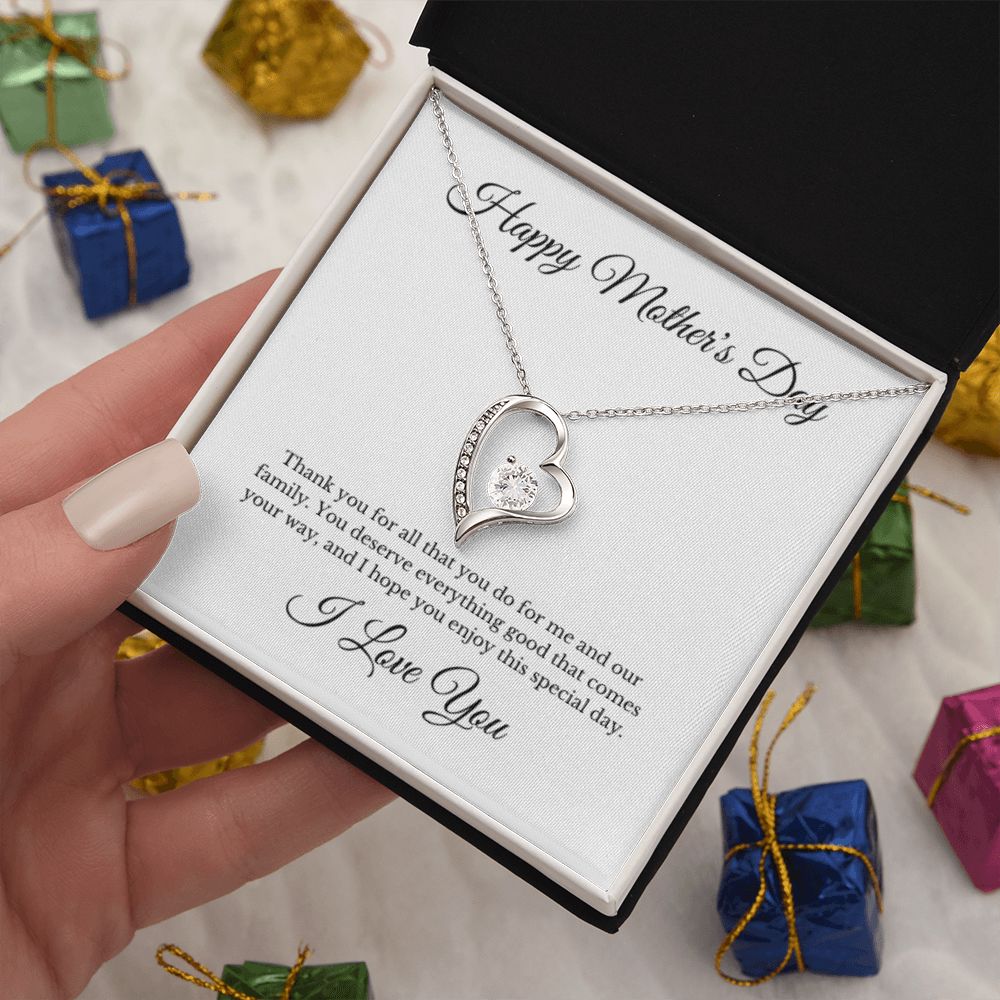 Happy Mother's Day Heart Necklace Gifts for Women Mama Necklace for Mom Mothers Handmade Jewelry Unique Jewelry Mothers Day Gift for Her