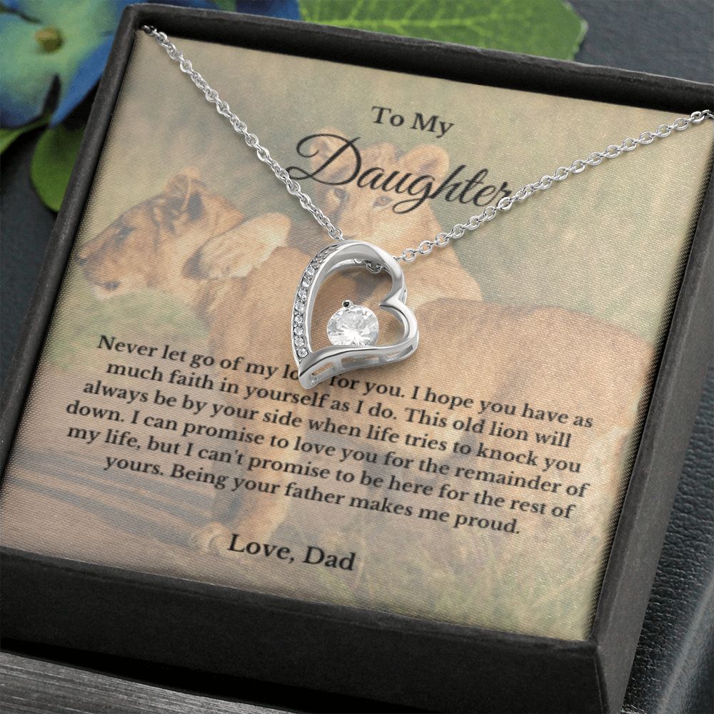 To My Daughter Necklace, Father Daughter Necklace, Father to Daughter Birthday Gift, Gifts to Daughter from Dad, Lion Necklace For Child