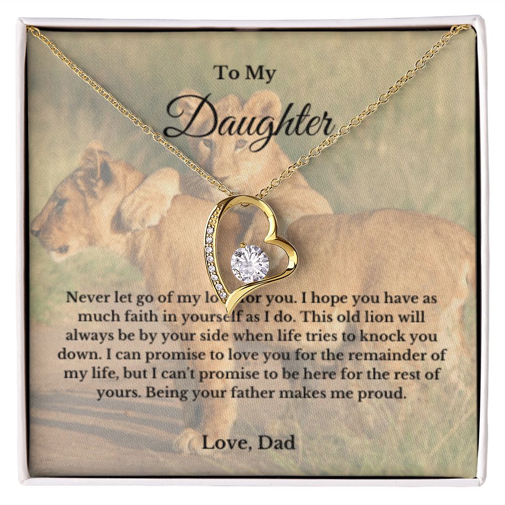 To My Daughter Necklace, Father Daughter Necklace, Father to Daughter Birthday Gift, Gifts to Daughter from Dad, Lion Necklace For Child