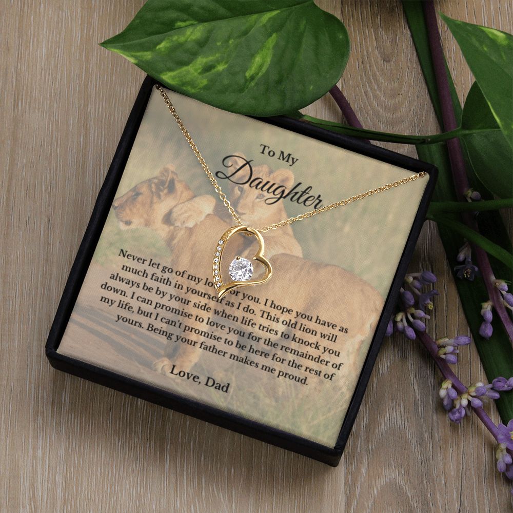 To My Daughter Necklace, Father Daughter Necklace, Father to Daughter Birthday Gift, Gifts to Daughter from Dad, Lion Necklace For Child