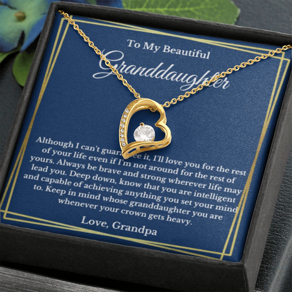 To My Beautiful Granddaughter Necklace, Granddaughter Gift from Grandpa, Birthday Graduation Gift, Christmas Gift for Her