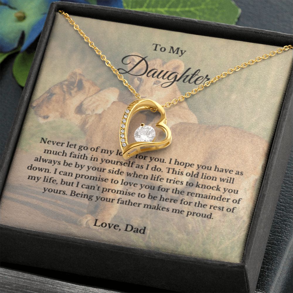 To My Daughter Necklace, Father Daughter Necklace, Father to Daughter Birthday Gift, Gifts to Daughter from Dad, Lion Necklace For Child