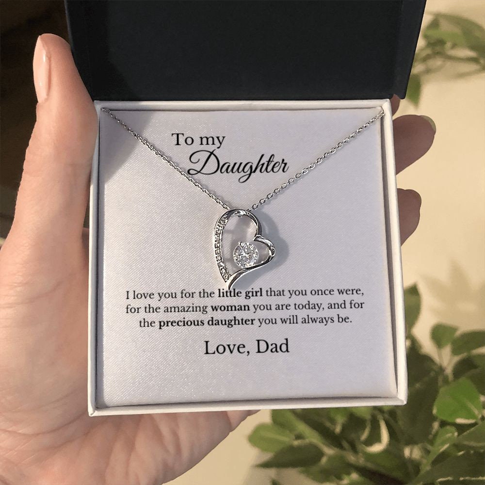 Father Daughter Necklace, Daughter Gift, Child Message Gift, Daughter Gift, Jewelry for Daughter, Message Card Necklace, Christmas Gift