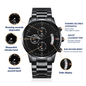 2026 Engraved Black Chronograph Watch, Eagle Gift, Eagle Watch, Gift for Eagle, Congratulations