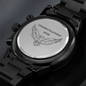 2026 Engraved Black Chronograph Watch, Eagle Gift, Eagle Watch, Gift for Eagle, Congratulations