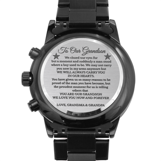 Grandson Gift From Grandma and Grandpa, Engraved Watch, Christmas Gift, Graduation Gift For Grandson, Birthday Gift For Grandchild