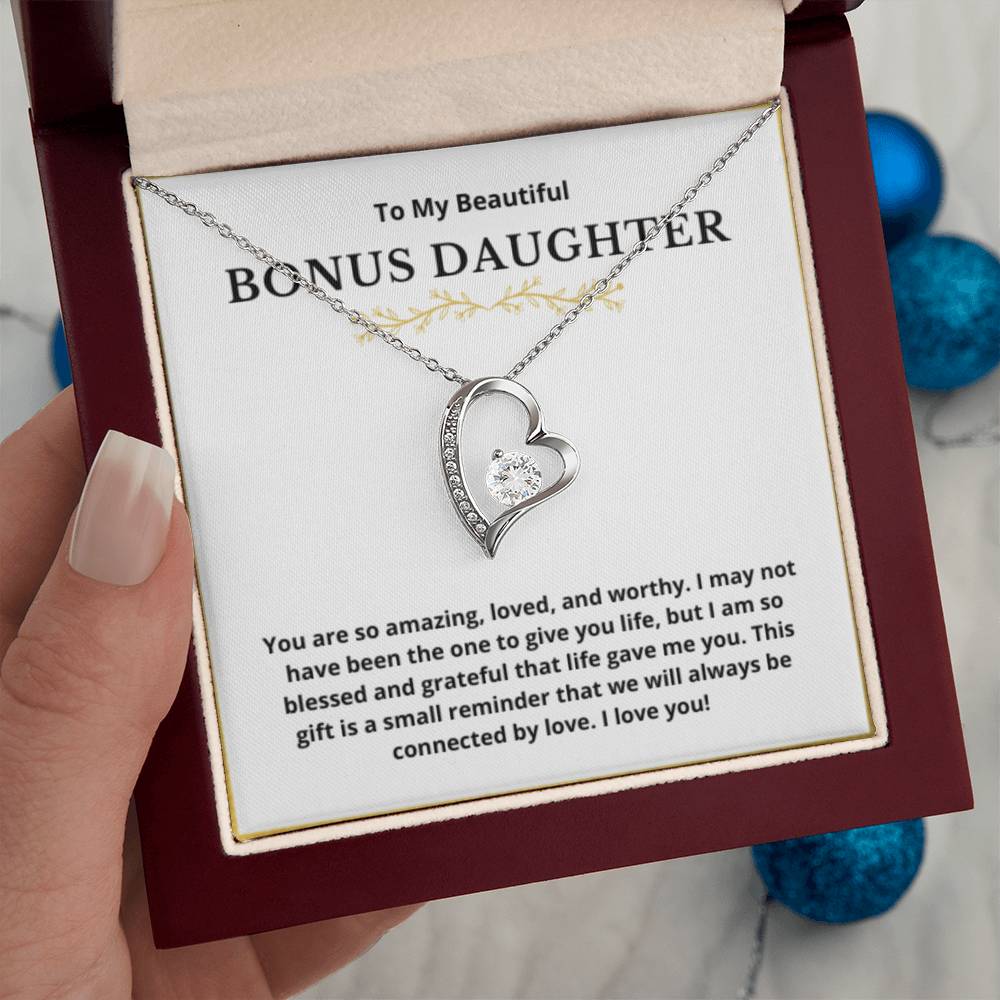 BONUS DAUGHTER gift for step daughter wedding gifts step daughter necklace gift to step daughter from bride groom stepmother BIRTHDAY gift