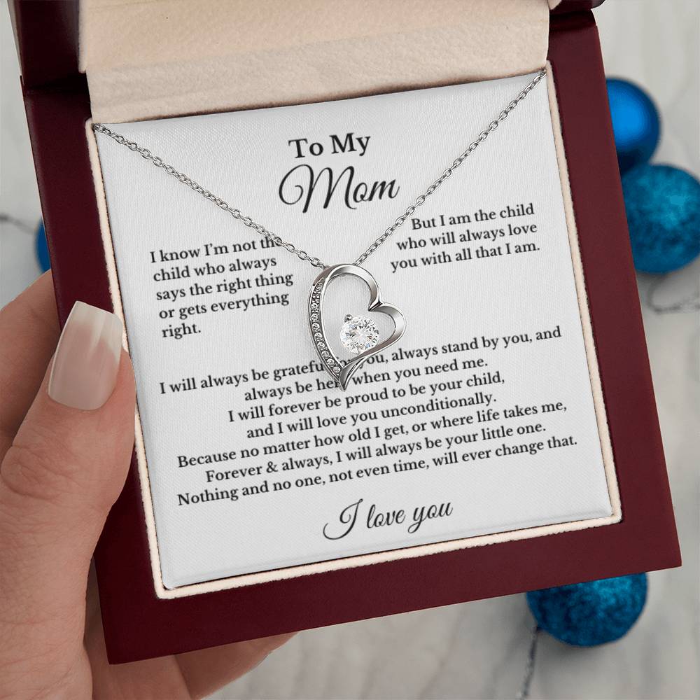 To My Mom Heart Necklace Gift For Mothers Day, Valentines, Christmas, Her Birthday