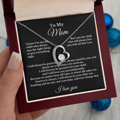 To My Mom Heart Necklace Gift For Mothers Day, Valentines, Christmas, Her Birthday