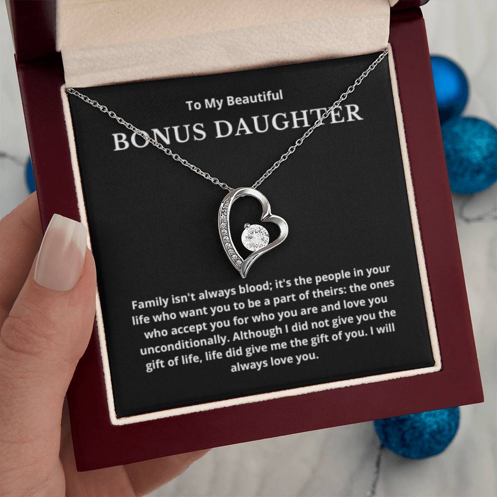 BONUS DAUGHTER gift for step daughter wedding gifts step daughter necklace gift to step daughter from bride groom stepmother BIRTHDAY gift