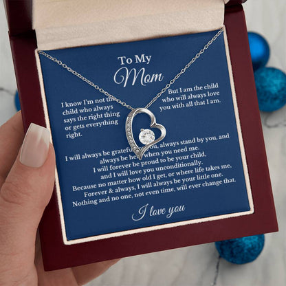 To My Mom Heart Necklace Gift For Mothers Day, Valentines, Christmas, Her Birthday