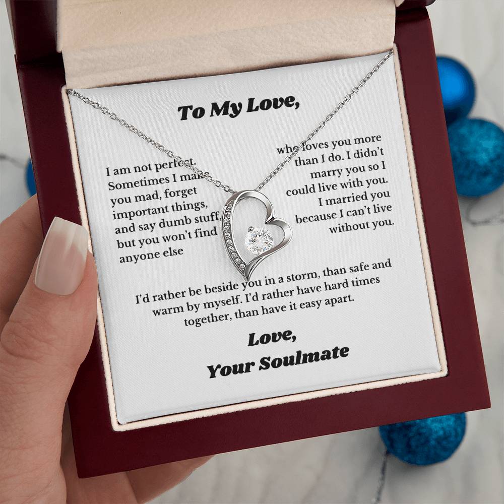 Gifts To My Love, Necklace for Wife From Husband, Anniversary Jewelry, Christmas Birthday for Her, To My Soulmate Gift, Wifey, Valentines