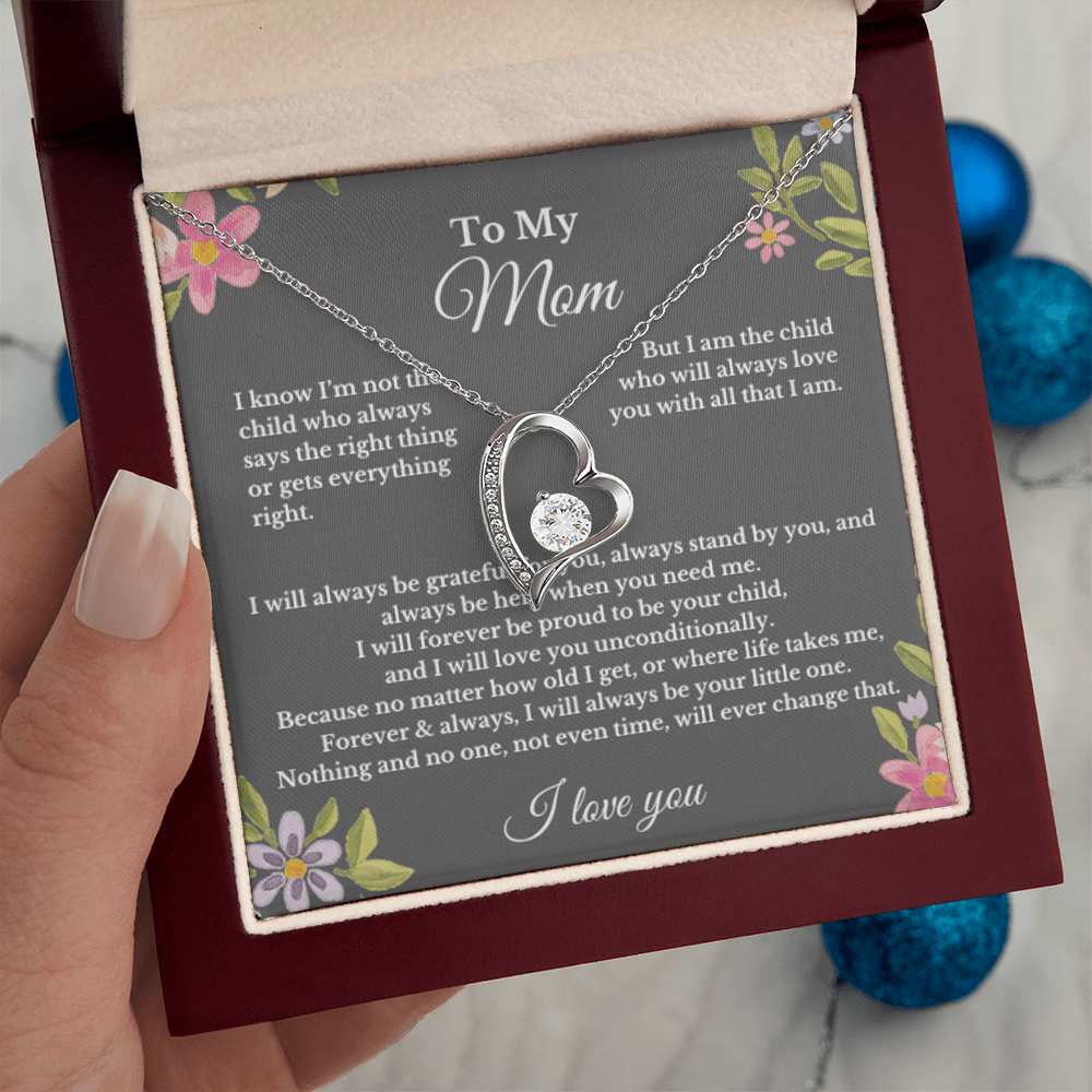 To My Mom Heart Necklace Gift For Mothers Day, Valentines.