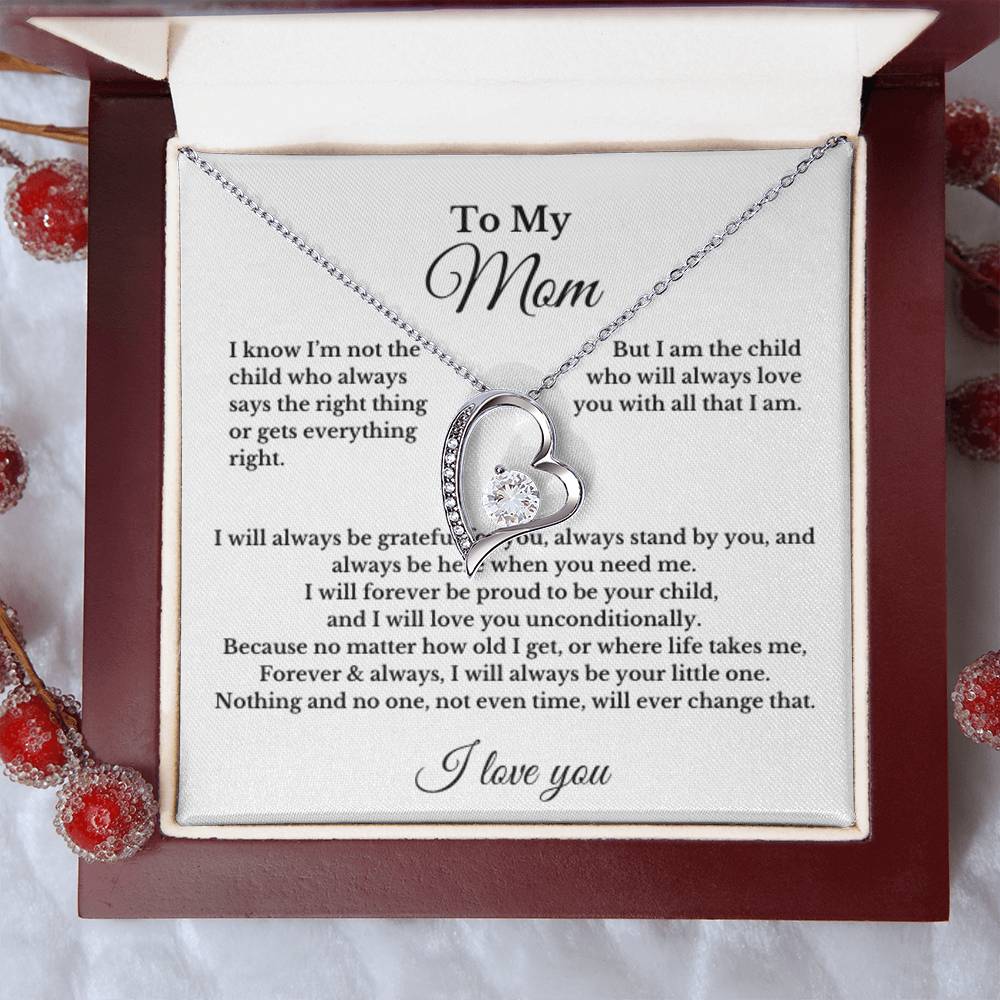 To My Mom Heart Necklace Gift For Mothers Day, Valentines, Christmas, Her Birthday