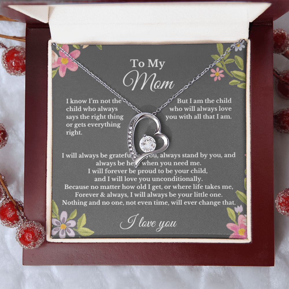 To My Mom Heart Necklace Gift For Mothers Day, Valentines.