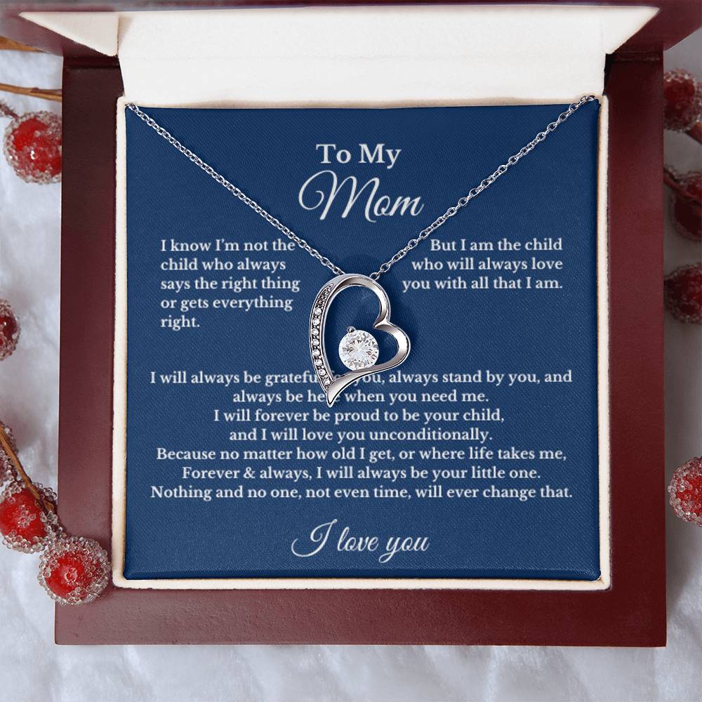 To My Mom Heart Necklace Gift For Mothers Day, Valentines, Christmas, Her Birthday