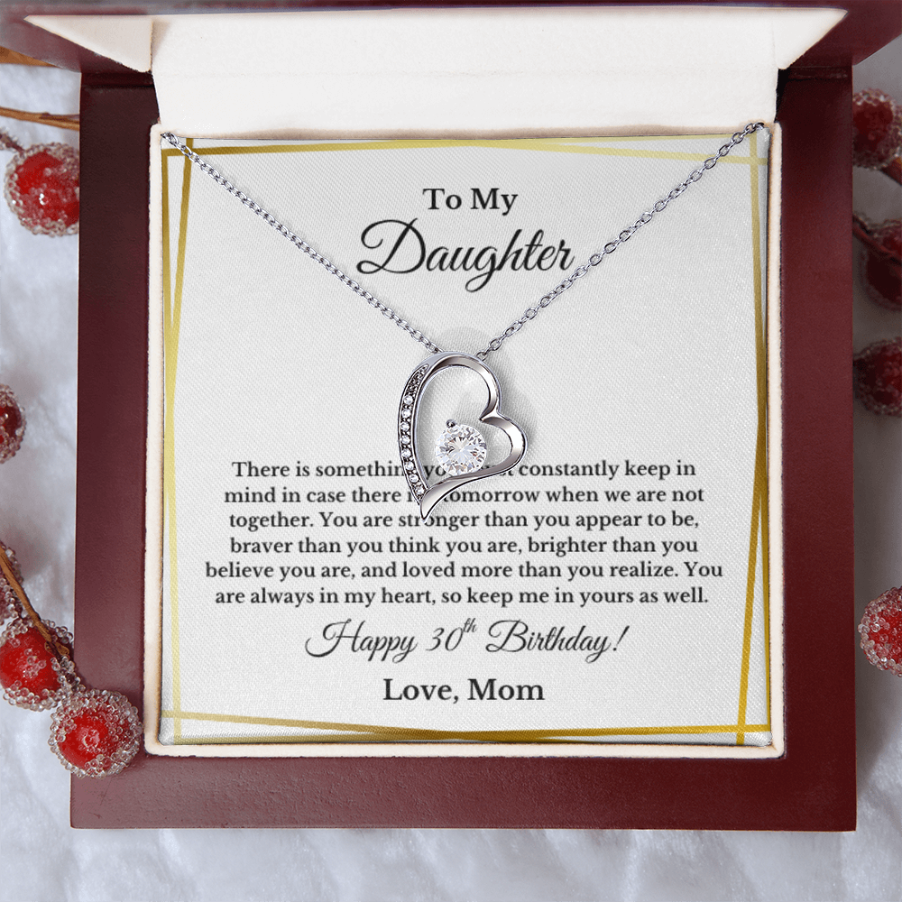 To My Daughter 30th Birthday Heart Necklace From MOM