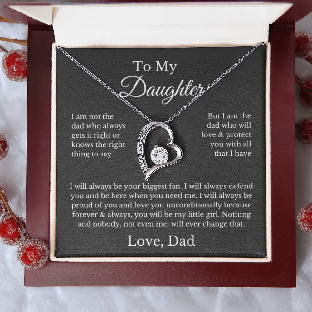 To My Daughter  Heart Necklace From Dad