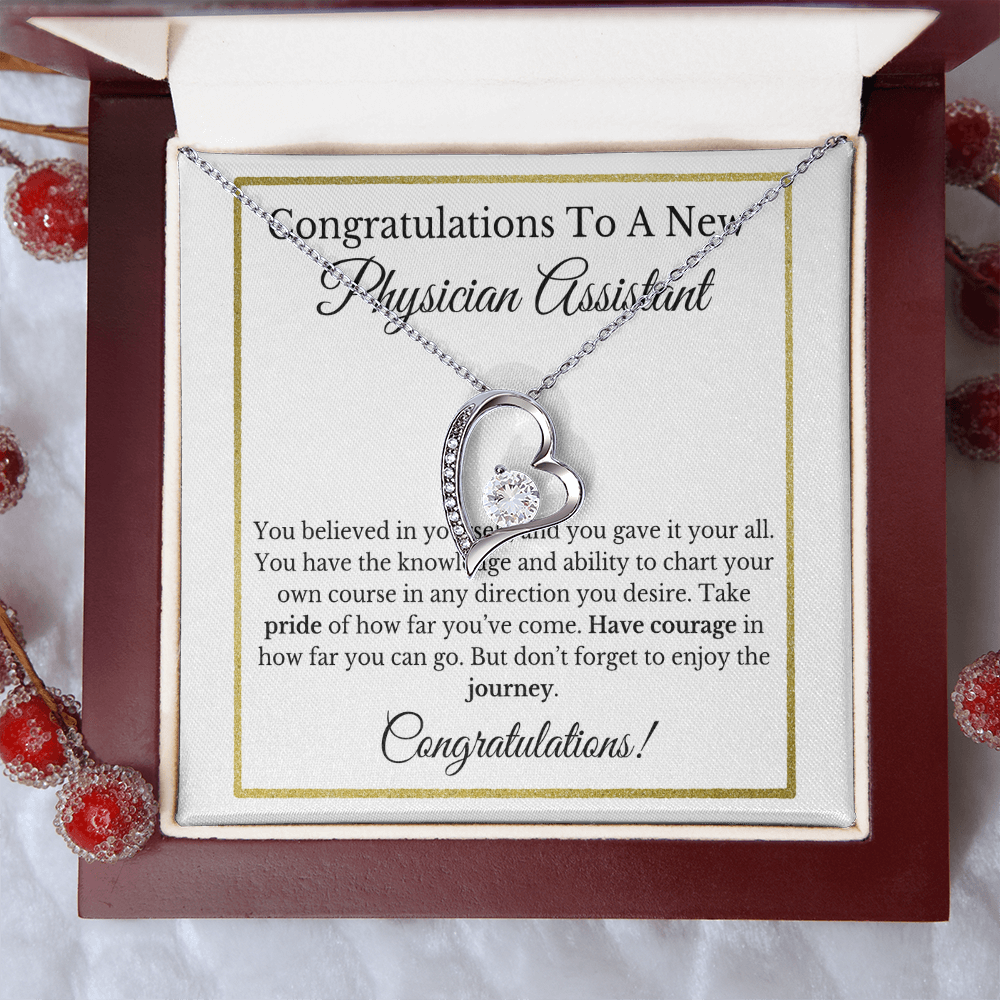 Physician Assistant Graduation Gift, Graduation Gift, PA School Grad Jewelry Gift.Heart Necklace