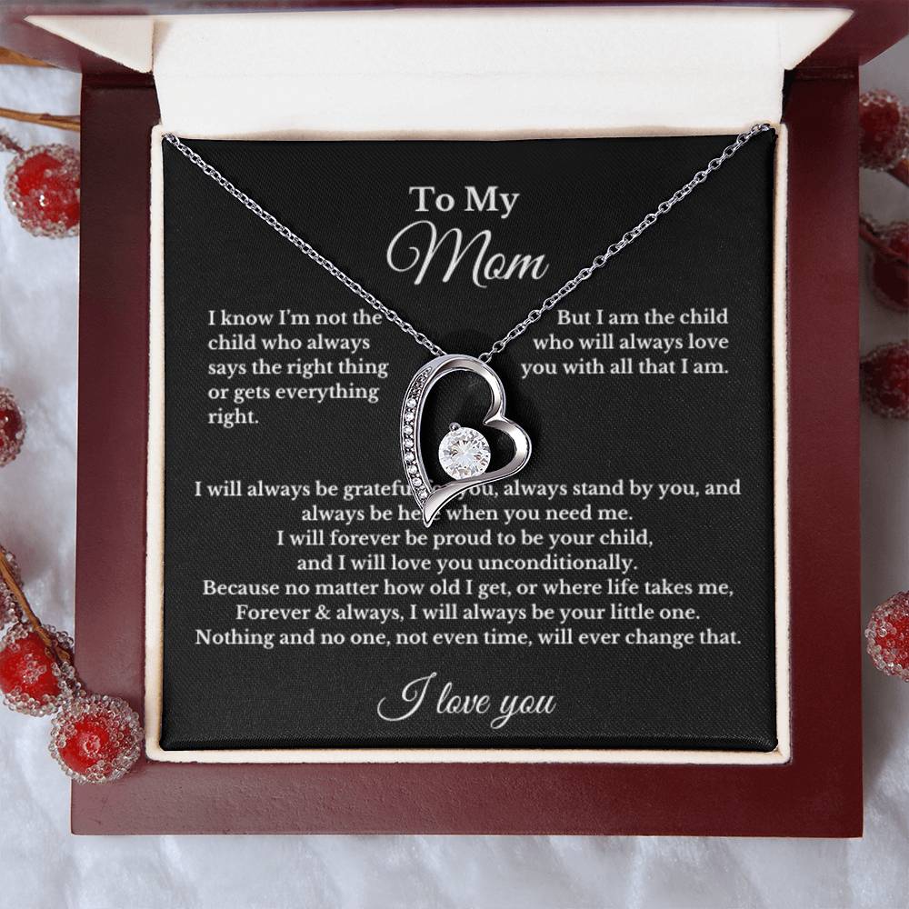 To My Mom Heart Necklace Gift For Mothers Day, Valentines, Christmas, Her Birthday