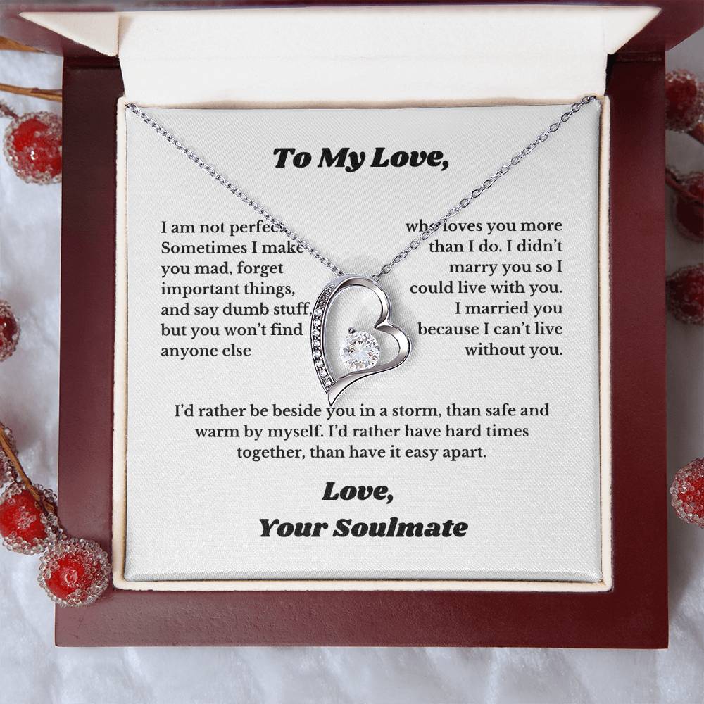 Gifts To My Love, Necklace for Wife From Husband, Anniversary Jewelry, Christmas Birthday for Her, To My Soulmate Gift, Wifey, Valentines