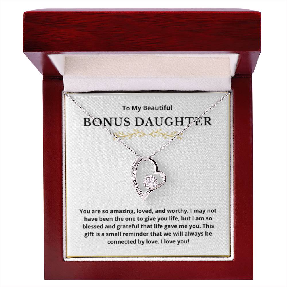 BONUS DAUGHTER gift for step daughter wedding gifts step daughter necklace gift to step daughter from bride groom stepmother BIRTHDAY gift