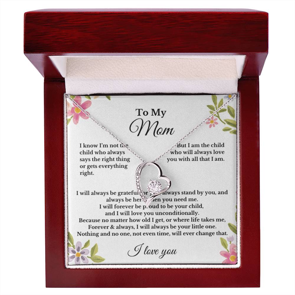 To My Mom Heart Necklace Gift For Mothers Day, Valentines, Christmas, Her Birthday