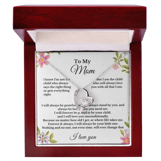 To My Mom Heart Necklace Gift For Mothers Day, Valentines, Christmas, Her Birthday