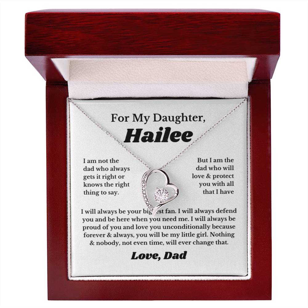 [Custom] For My Daughter Heart Necklace Gift From Dad, Daughter Gift, Father Daughter Necklace