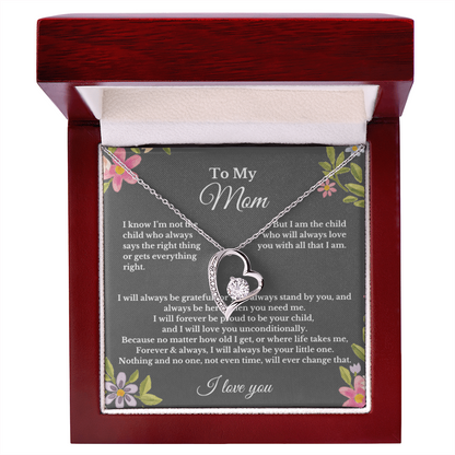 To My Mom Heart Necklace Gift For Mothers Day, Valentines.