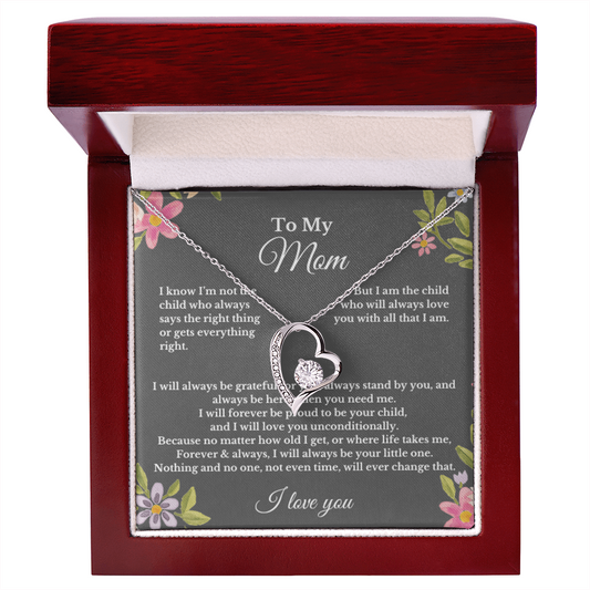 To My Mom Heart Necklace Gift For Mothers Day, Valentines.