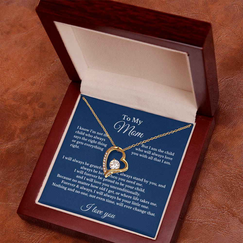 To My Mom Heart Necklace Gift For Mothers Day, Valentines, Christmas, Her Birthday