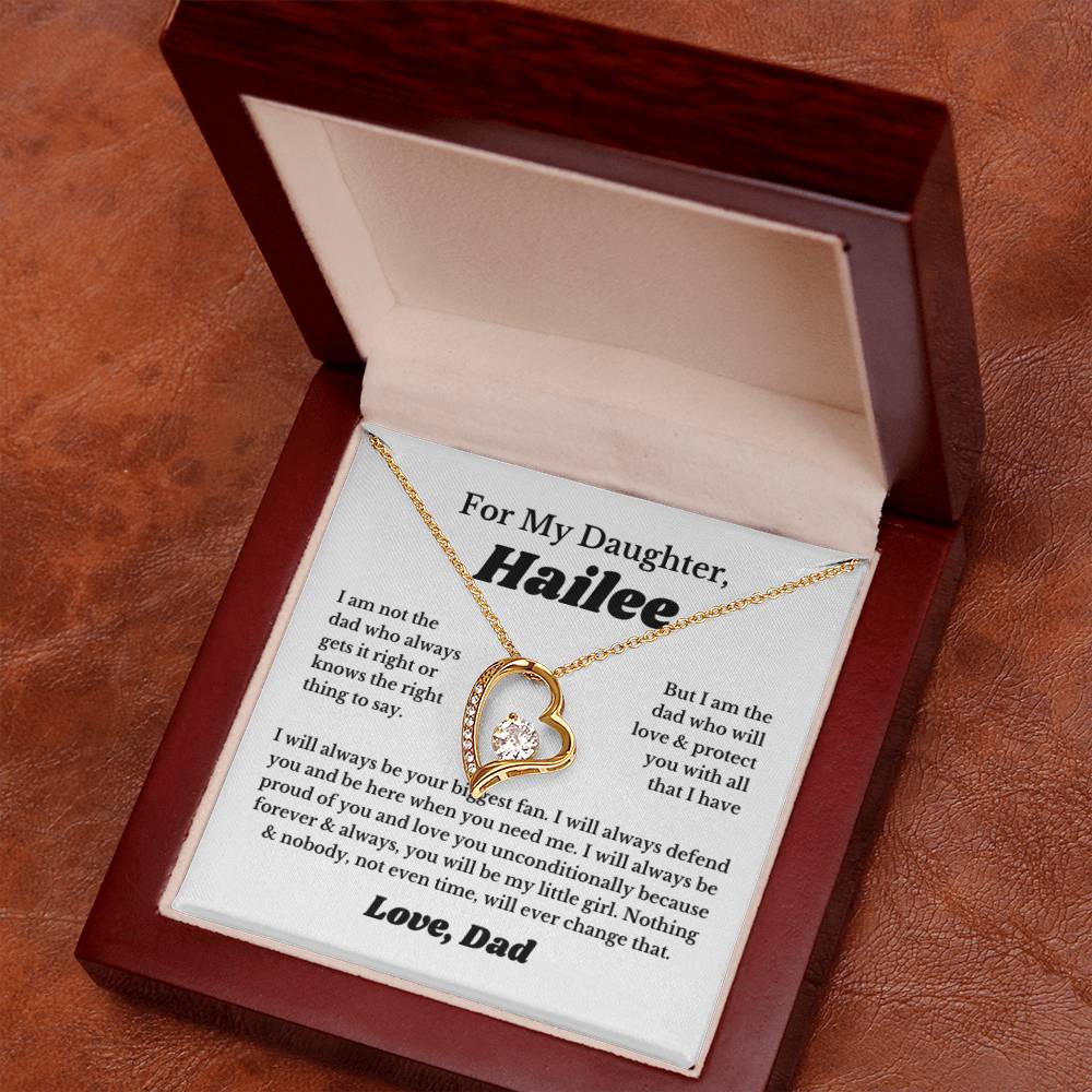 [Custom] For My Daughter Heart Necklace Gift From Dad, Daughter Gift, Father Daughter Necklace