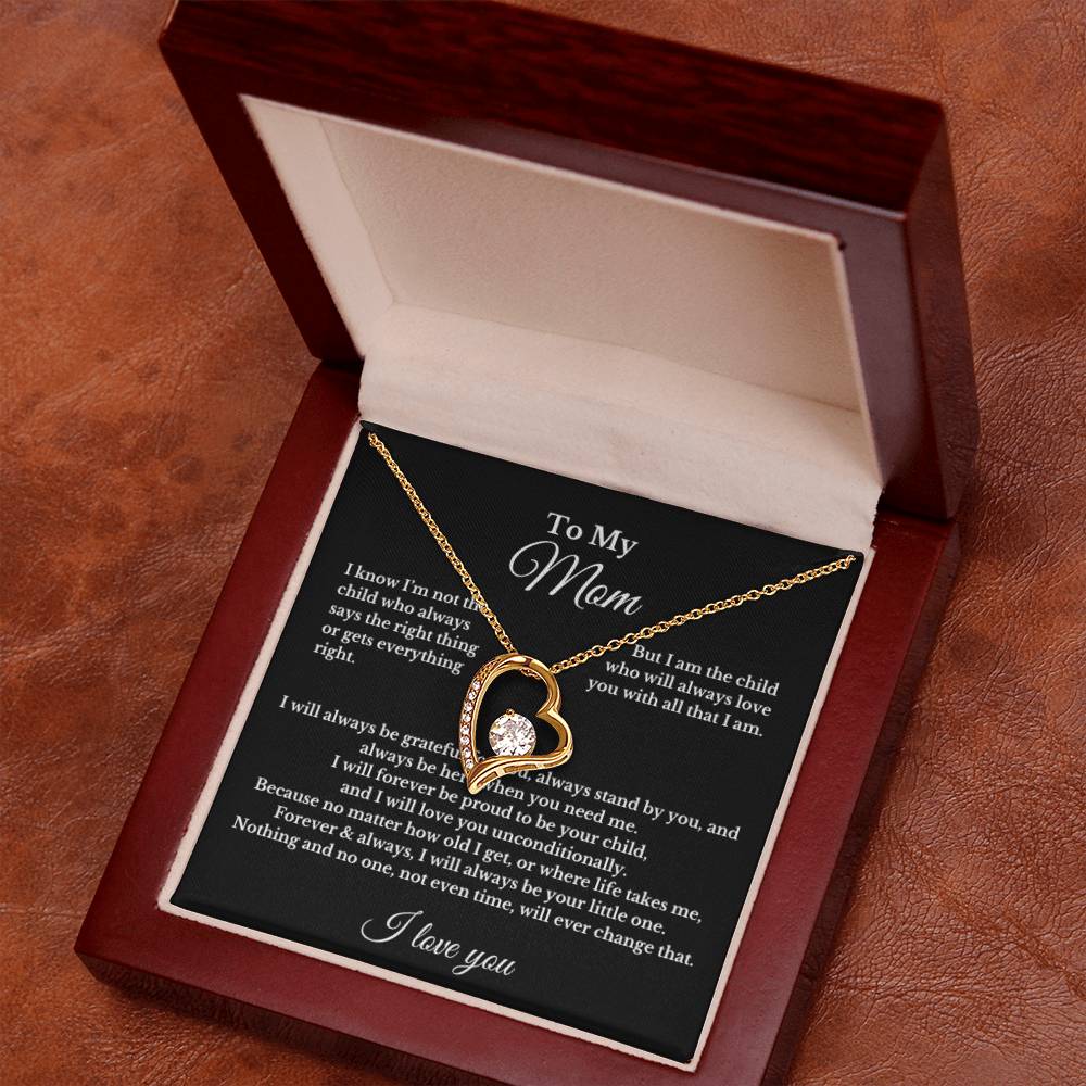 To My Mom Heart Necklace Gift For Mothers Day, Valentines, Christmas, Her Birthday
