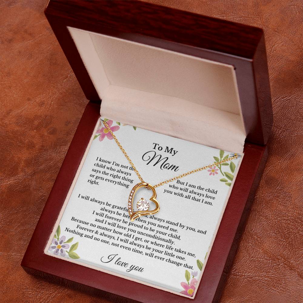To My Mom Heart Necklace Gift For Mothers Day, Valentines, Christmas, Her Birthday