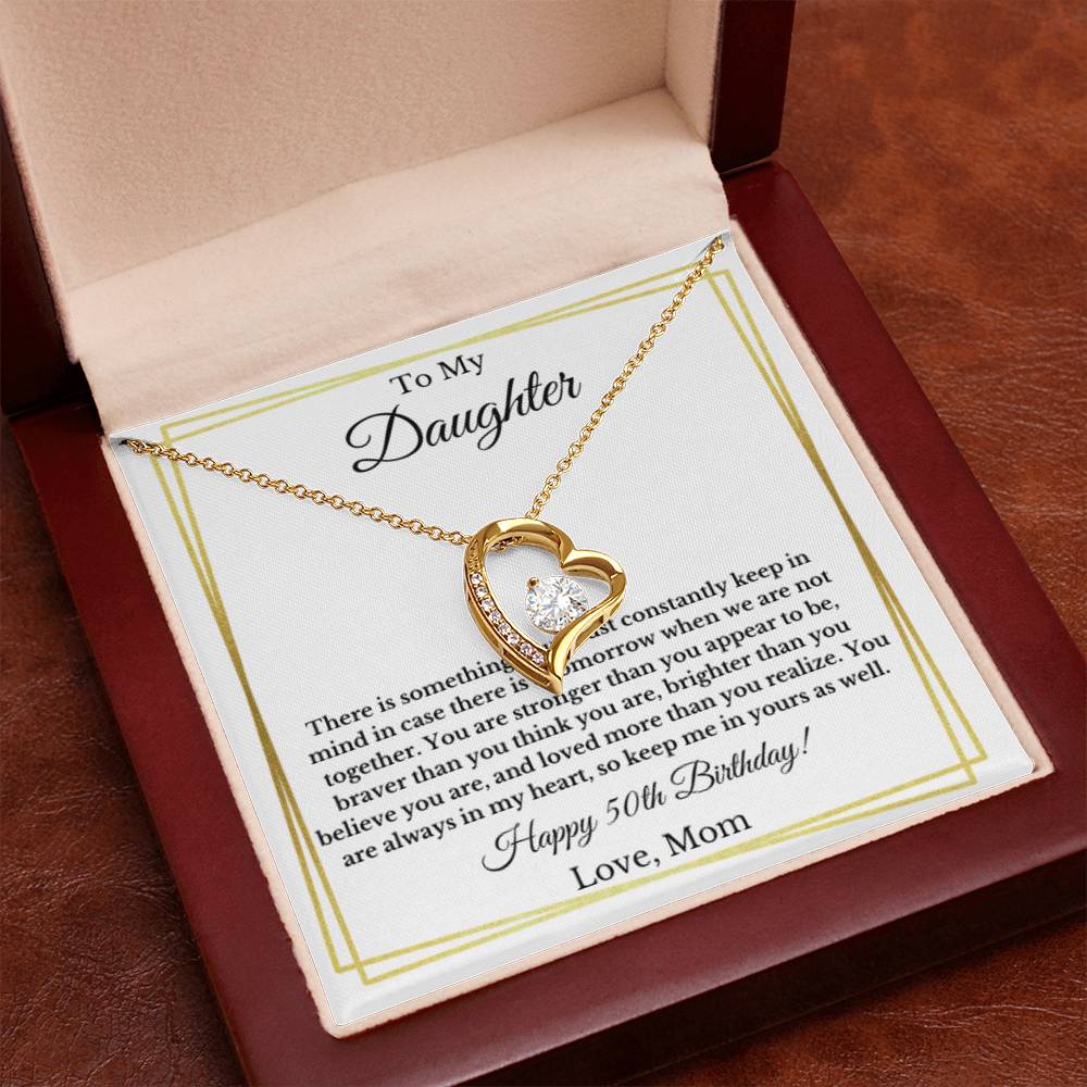 Daughter's 50th Birthday Heart Necklace Gift From Mom