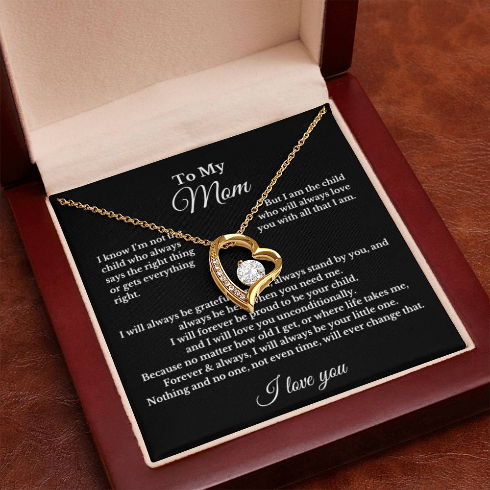 To My Mom Heart Necklace Gift For Mothers Day, Valentines, Christmas, Her Birthday