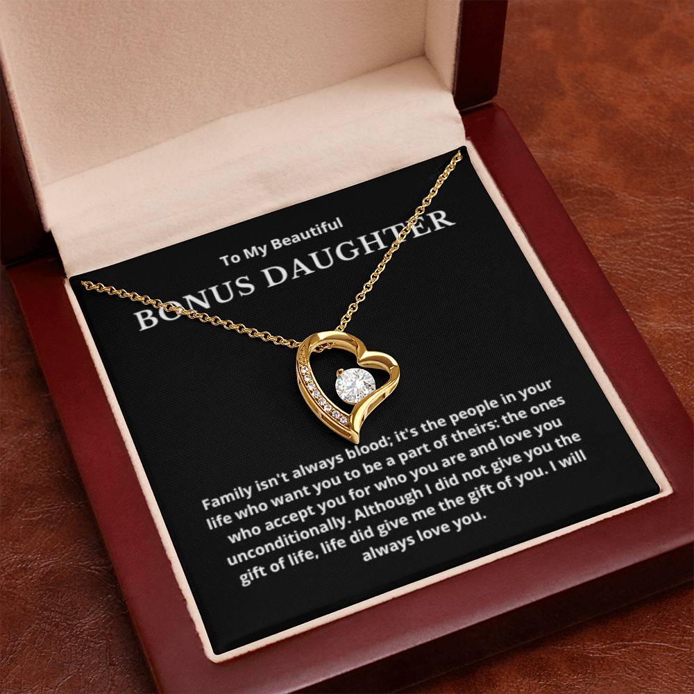 BONUS DAUGHTER gift for step daughter wedding gifts step daughter necklace gift to step daughter from bride groom stepmother BIRTHDAY gift