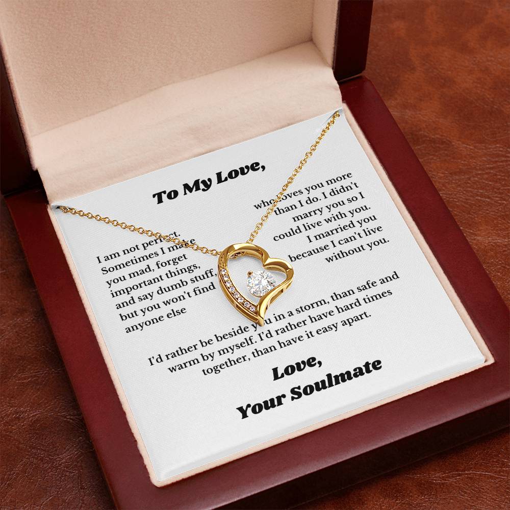 Gifts To My Love, Necklace for Wife From Husband, Anniversary Jewelry, Christmas Birthday for Her, To My Soulmate Gift, Wifey, Valentines