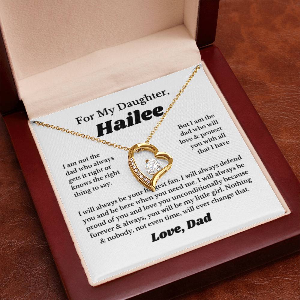 [Custom] For My Daughter Heart Necklace Gift From Dad, Daughter Gift, Father Daughter Necklace