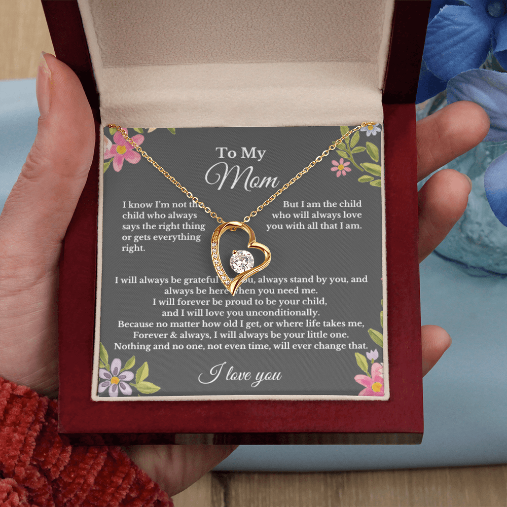 To My Mom Heart Necklace Gift For Mothers Day, Valentines.