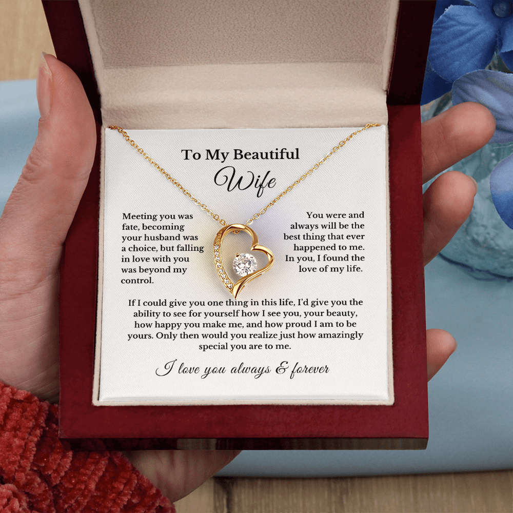 Heart Necklace, Romantic Gift for Wife, To My Wife from Husband, Cute Jewelry, Valentine's Day Gift, Anniversary Gift, Birthday Gift